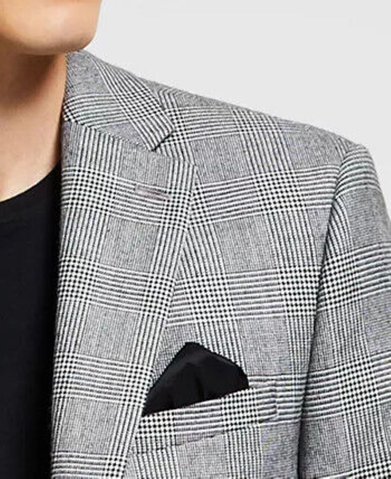 Bar III Mens Skinny-Fit Plaid Suit Jacket, 46L