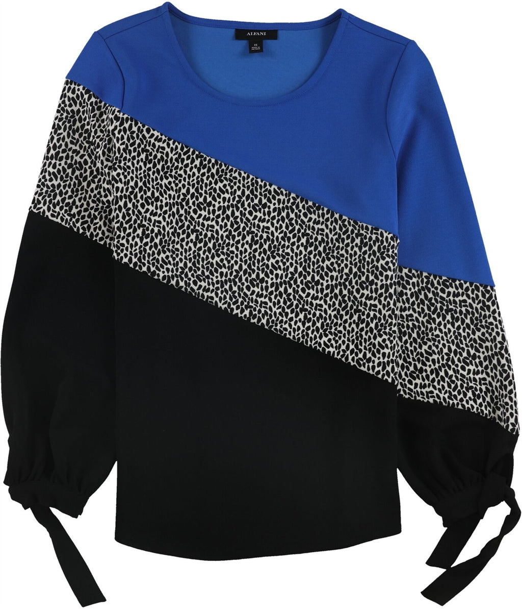 Alfani Women's Colorblocked Tie-Sleeve Blouse, Size Small