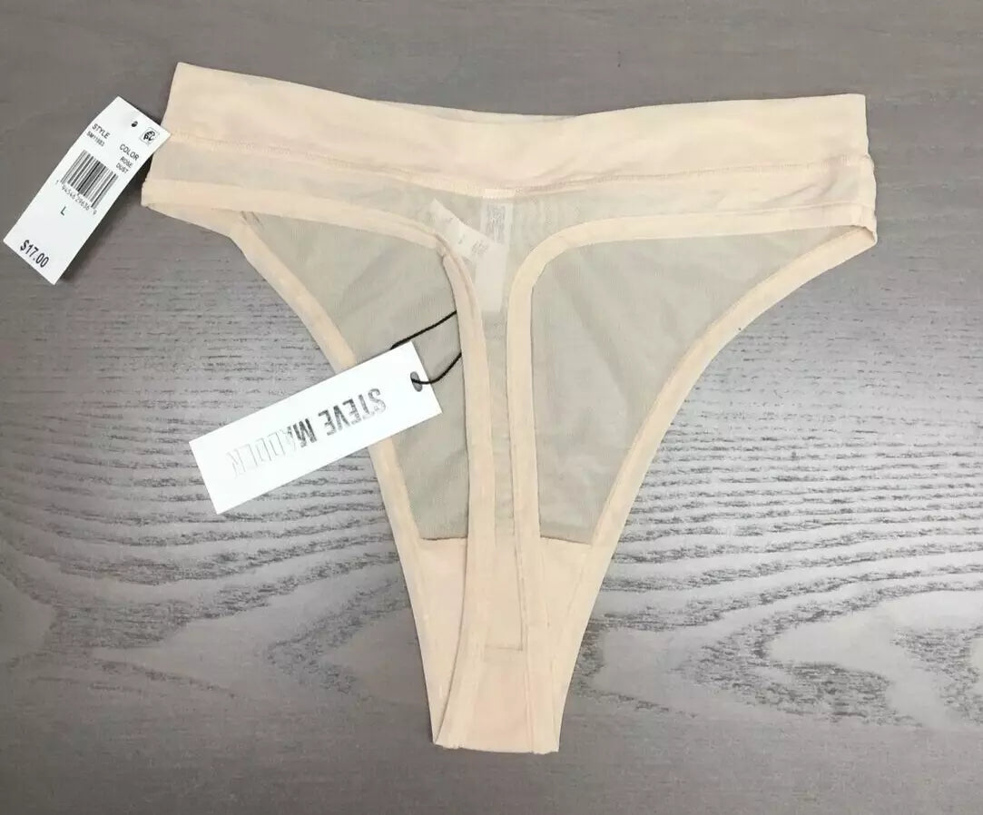 Steve Madden Womens Mesh High-Leg Thong Underwear