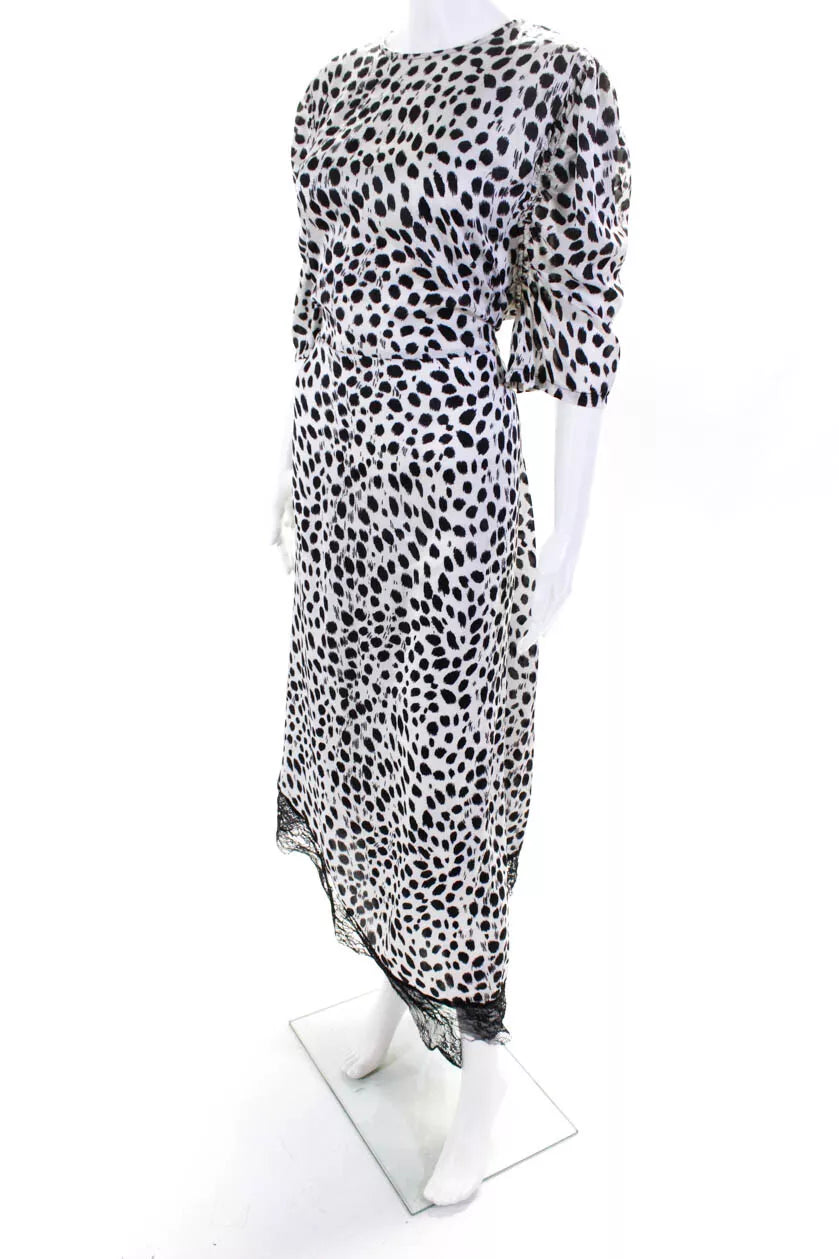 Lost Ink Plus Lace-Trim Animal-Print Dress