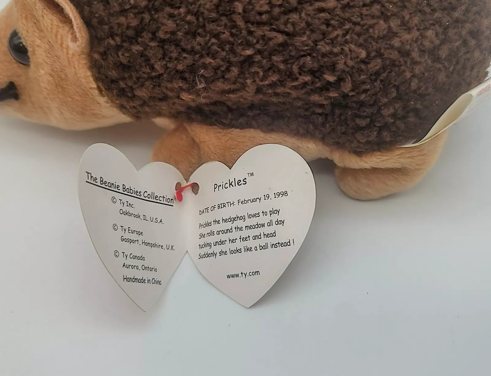 Ty Beanie Babies Prickles the Hedgehog Mint With Tag Errors Ultra Rare