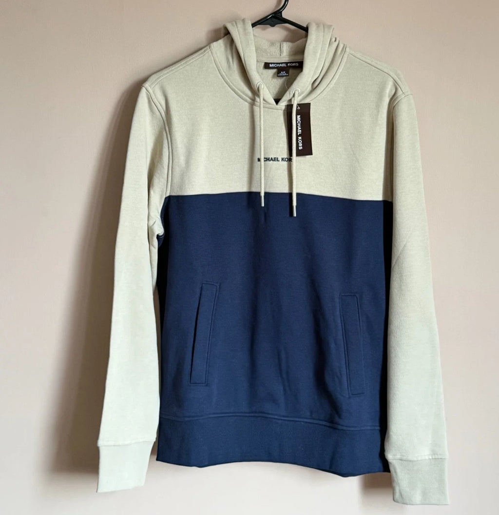 Michael Kors Blue and Tan Pullover Hoodie Men’s Lg