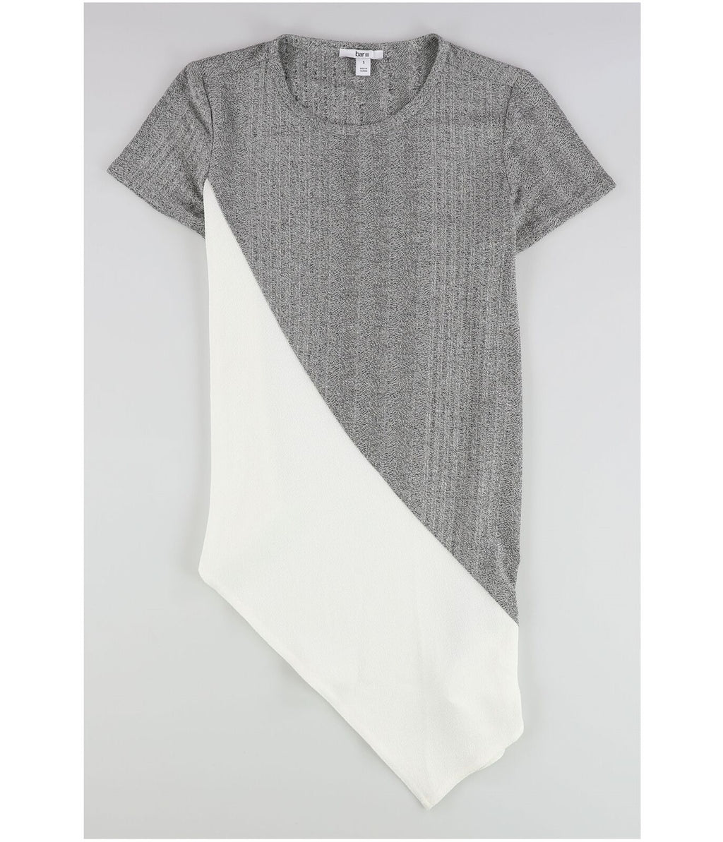 Bar Iii Womens Asymmetrical Colorblock Pullover Blouse, Size Small