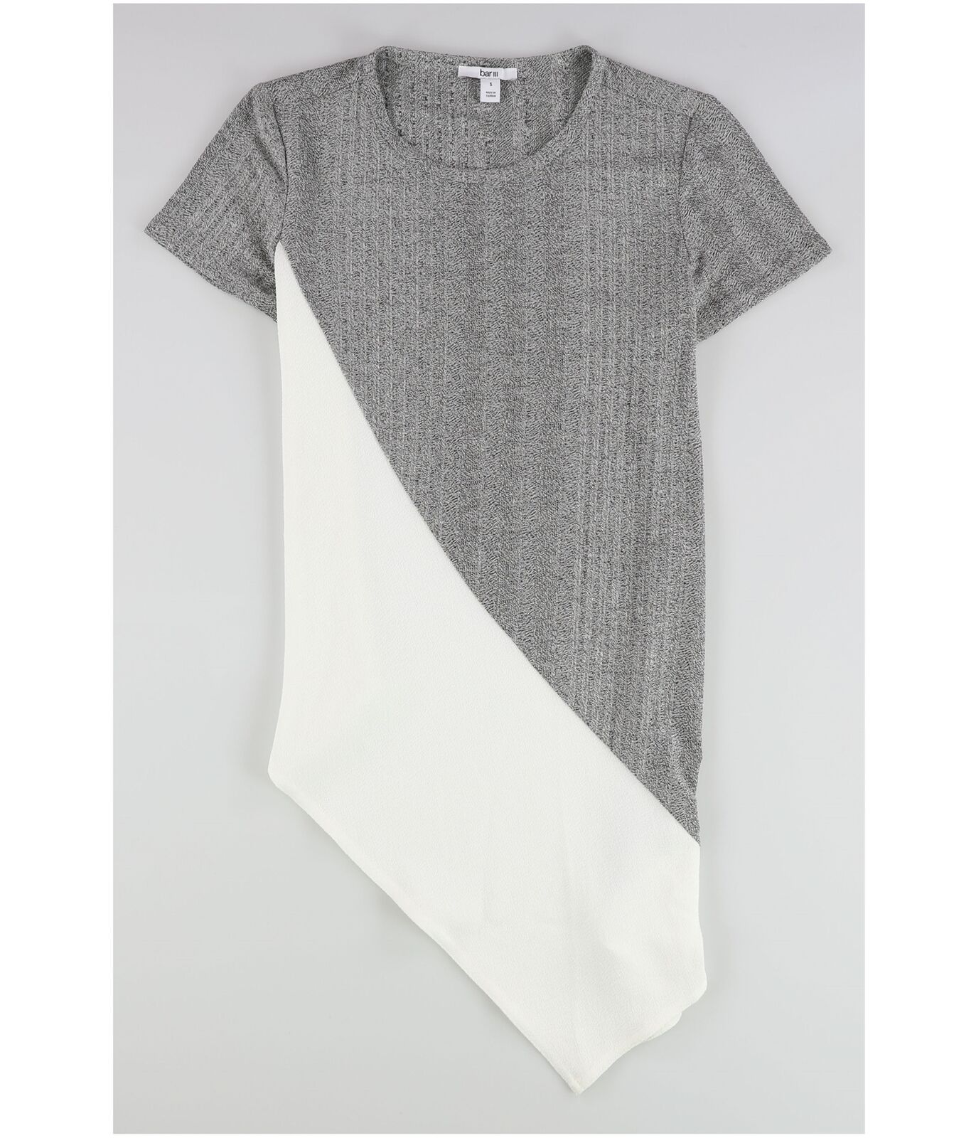 Bar Iii Womens Asymmetrical Colorblock Pullover Blouse, Size Small