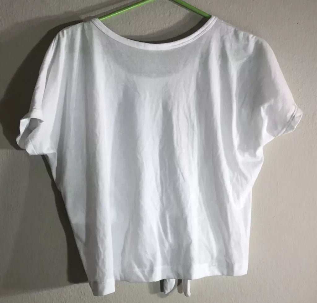 Under Armour Front-Tie Cropped T-Shirt, Size Large