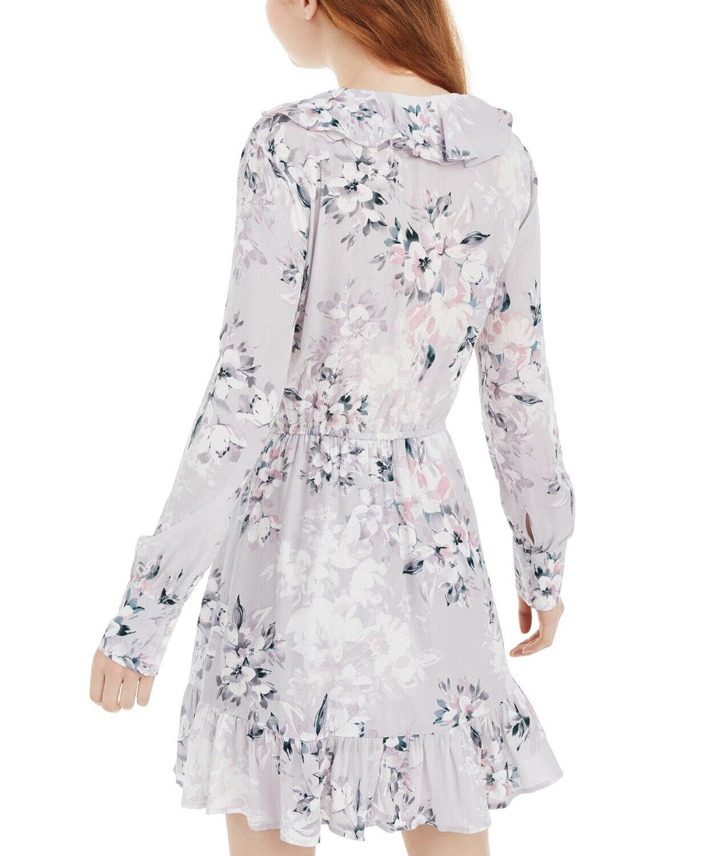 American Rag Juniors Printed Ruffle-Trimmed Wrap Dress