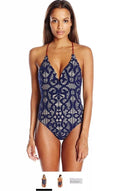 Nanette Lepore Womens Coachella Valley Crochet Goddess V-Neck One Piece XS