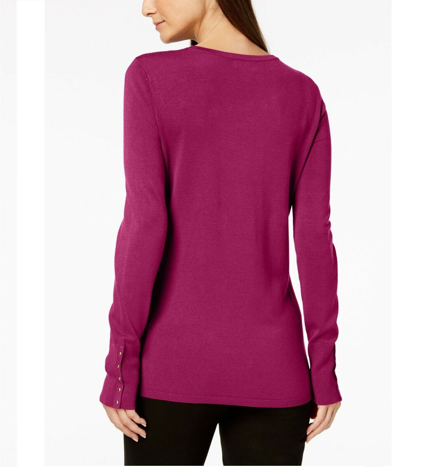JM Collection Women's Studded-Cuff Sweater