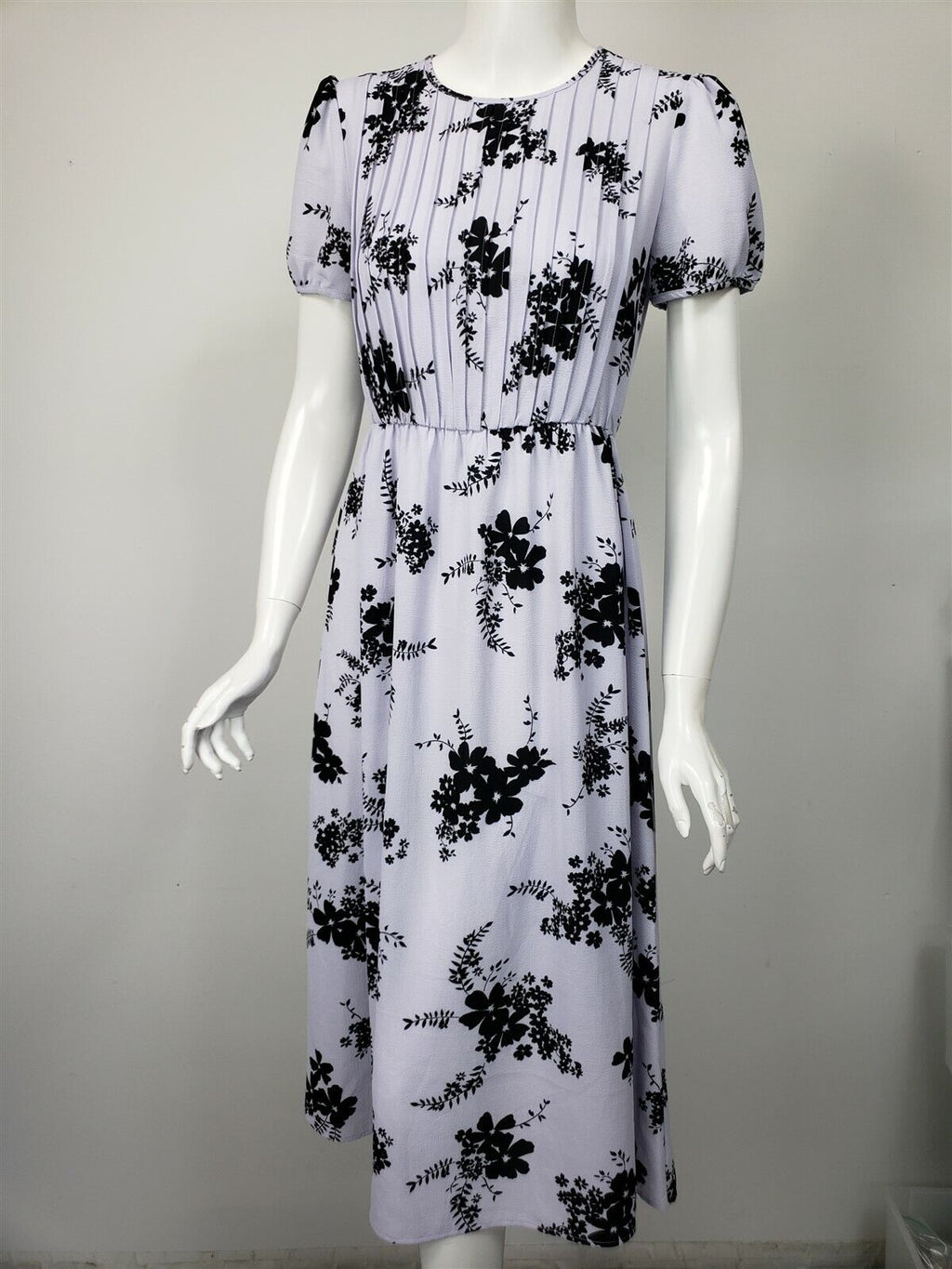 Michael Kors  Pintuck Floral Print Short Sleeve Dress