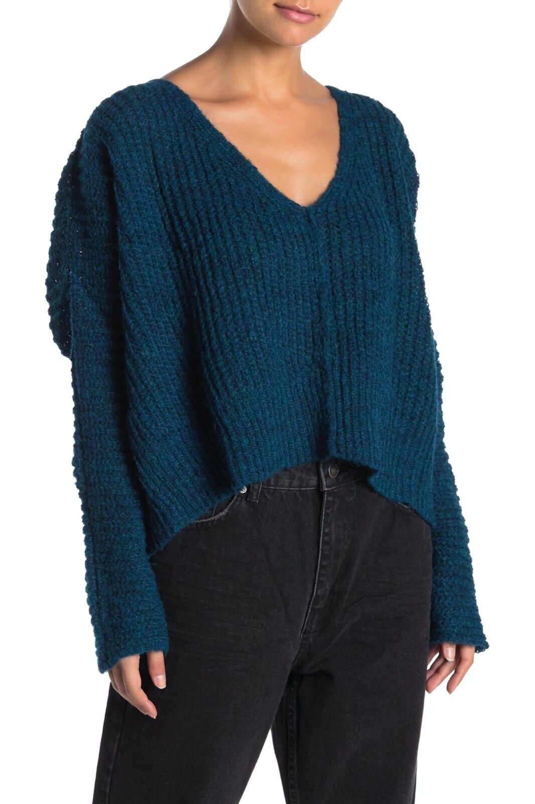 Free People Moonbeam V-Neck Alpaca Sweater, Size XS