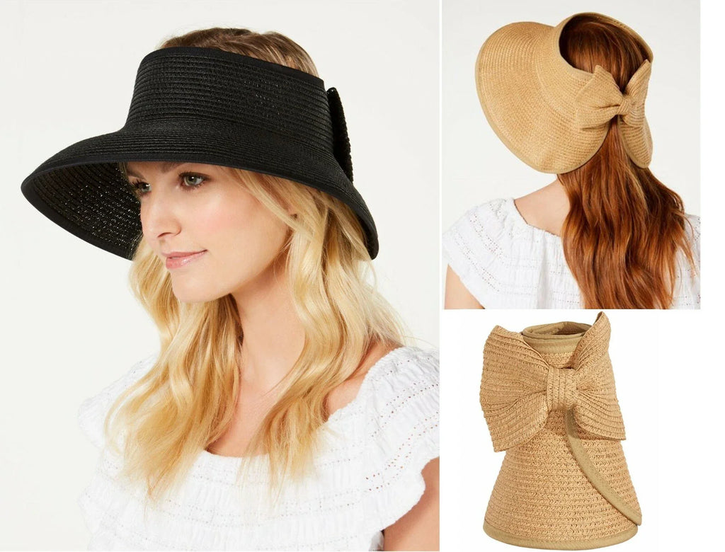 International Concepts Packable Roll-up Sun Visor Hat with Bow