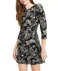 Be Bop Juniors Paisley Twist-Front Dress, Black Size XL