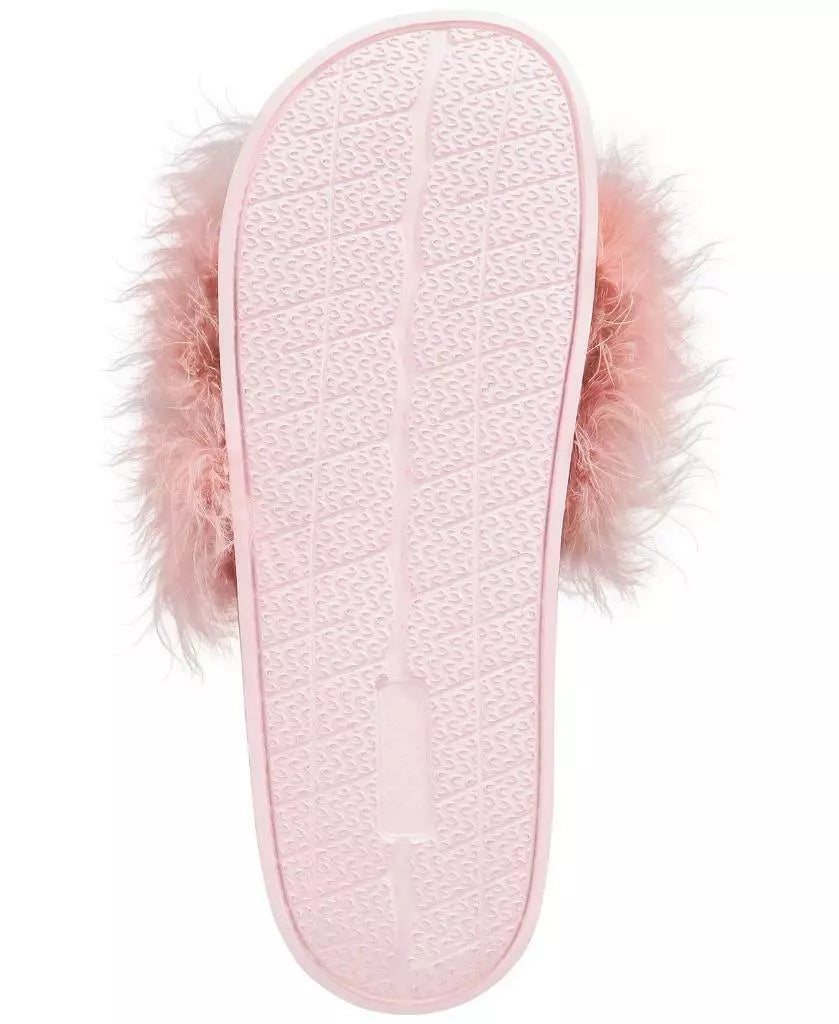 INC International Concepts Women?s Faux-Marabou Slide Slippers, XL