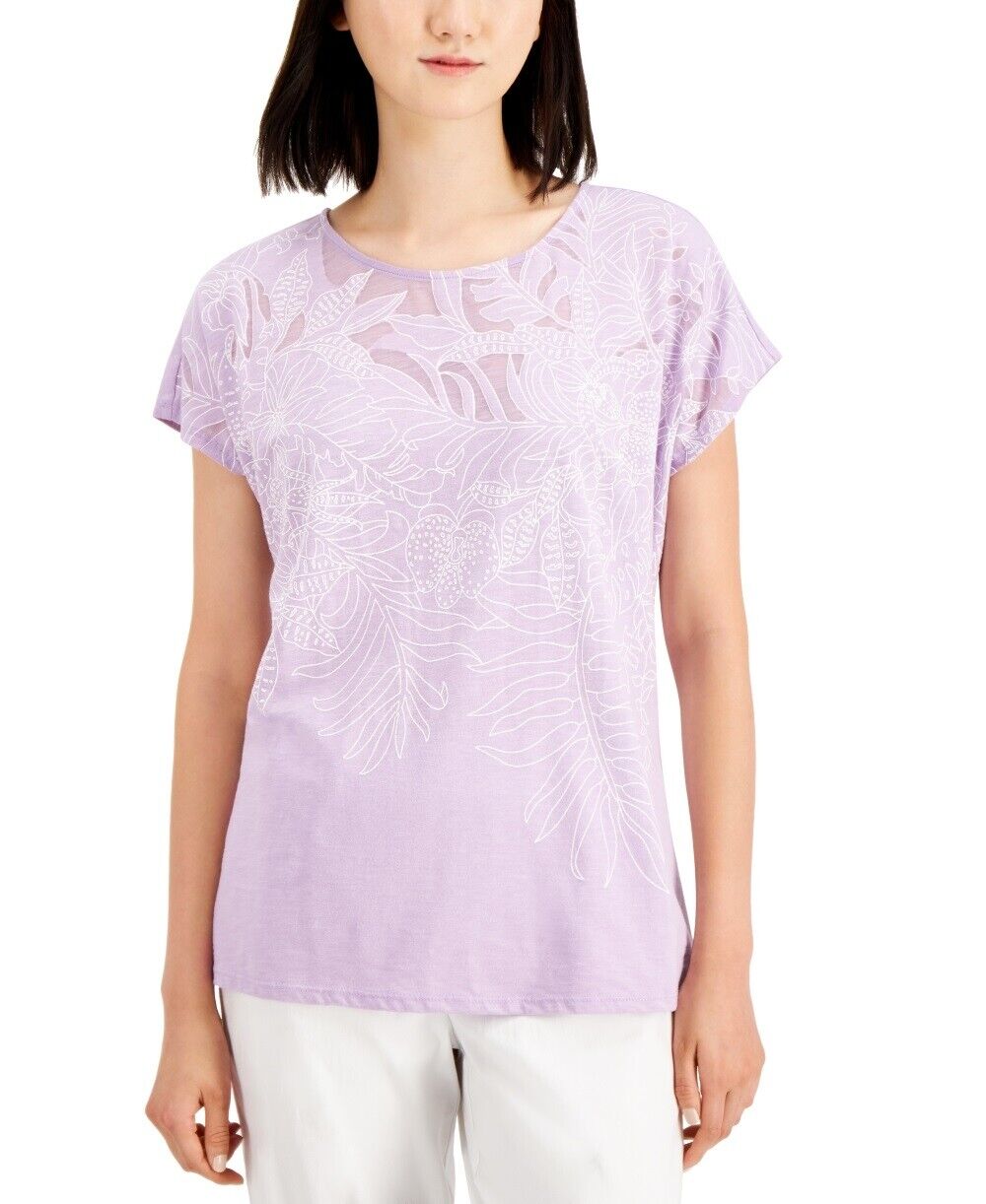 Jm Collection Embroidered Top, Size Small