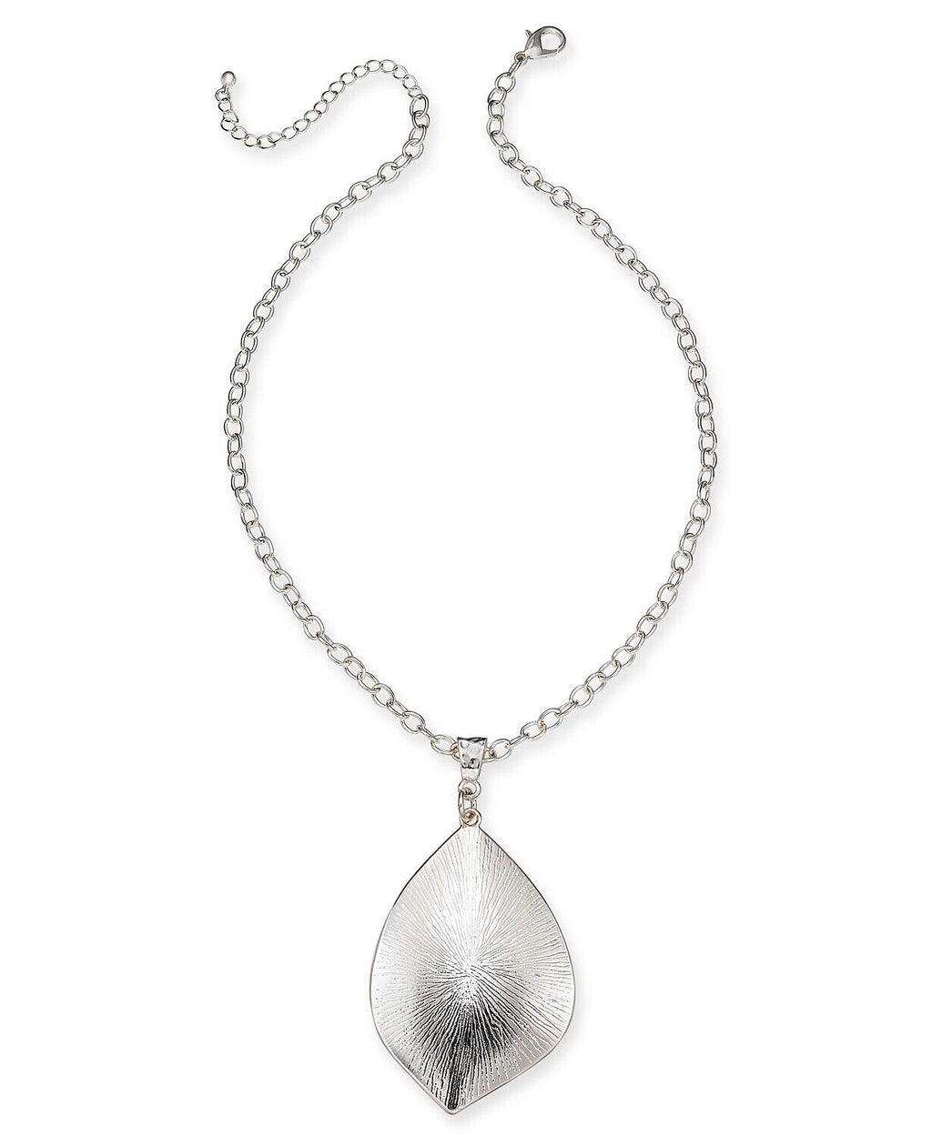 Charter Club Silver-Sculptural Disc Pendant Necklace