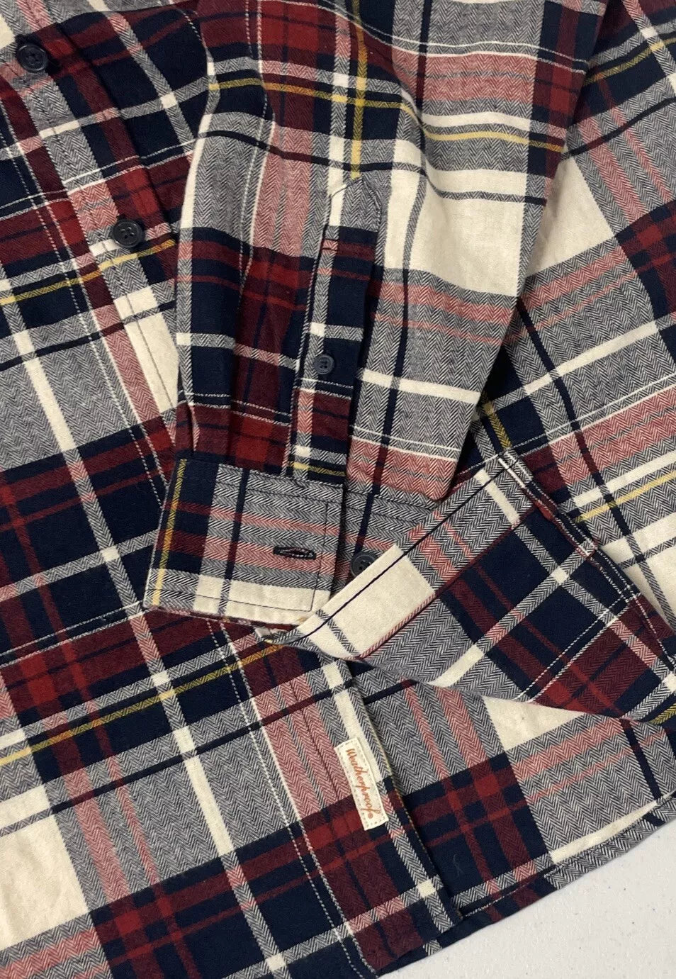Weatherproof Vintage Mens Exploded Flannel Plaid Shirt, Size Small