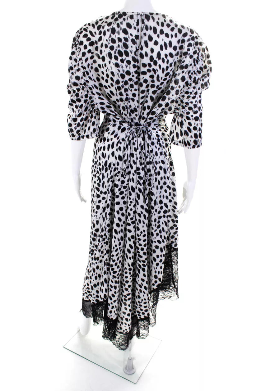 Lost Ink Plus Lace-Trim Animal-Print Dress