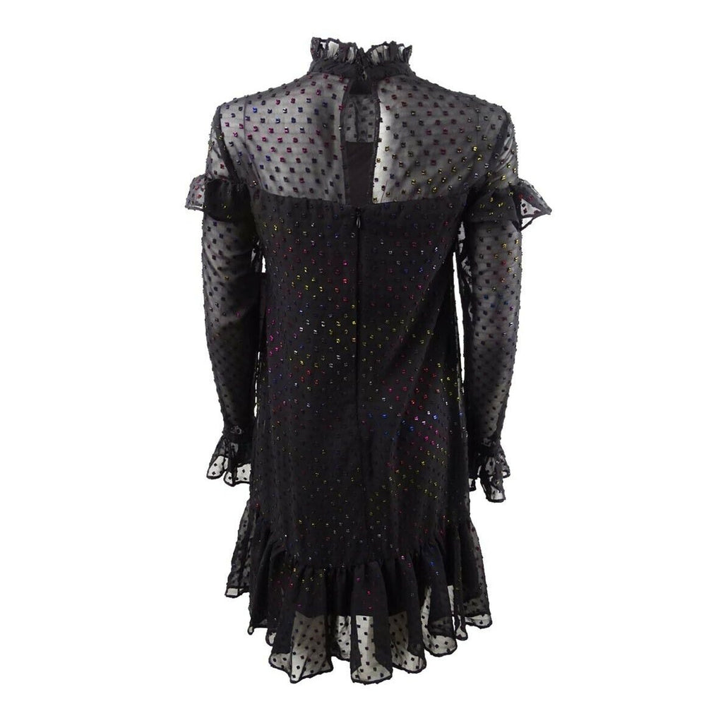 Betsey Johnson Womens Glitter Ruffled Mini Dress, Size 10