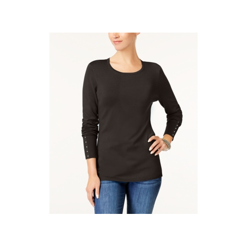JM Collection Women's Studded-Cuff Sweater