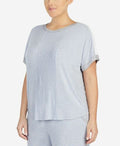 DKNY Plus Size Contrast-Trim Pajama Top, Size 2X