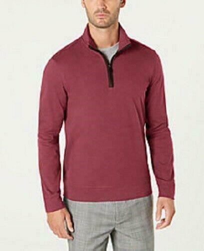 Tasso Elba Mens Piped 1/4 Zip Pullover Sweater