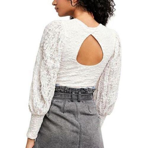Free People Women’s Tea Time Cropped Top – Jasmine – Size XS