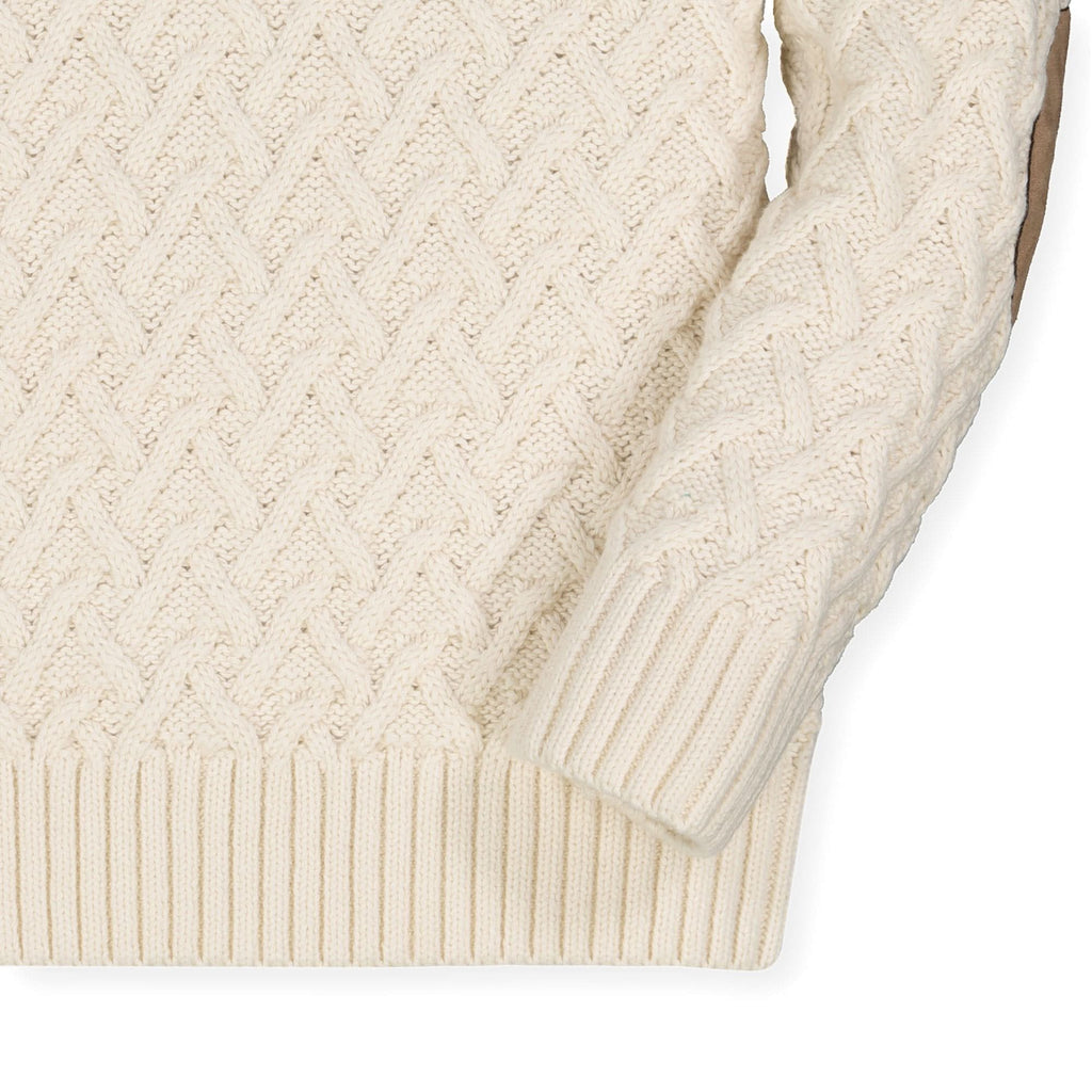 Shawl Collar Organic Cable Sweater