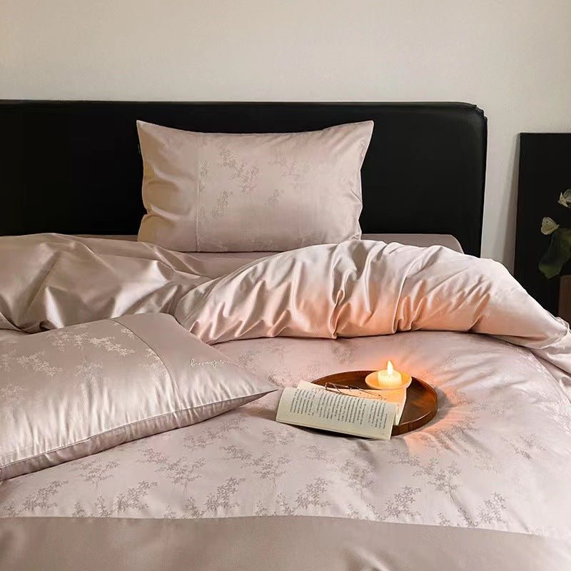 Silky Floral Bedding Set / Snow White