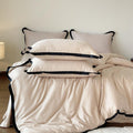 Silky Luxury Heart Textured Bedding Set / Beige