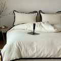 Silky Luxury Heart Textured Bedding Set / Cream