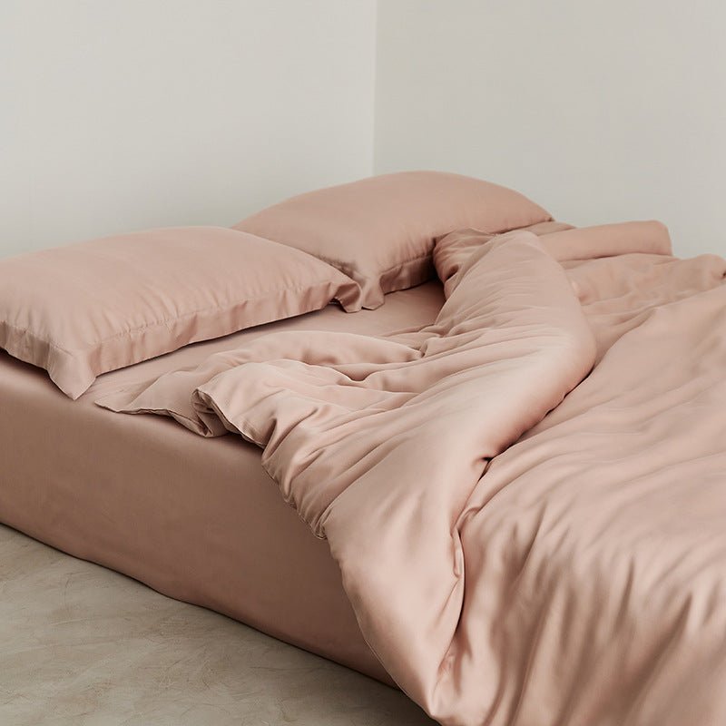 Silky Solid Tencel Bedding Set / Pink