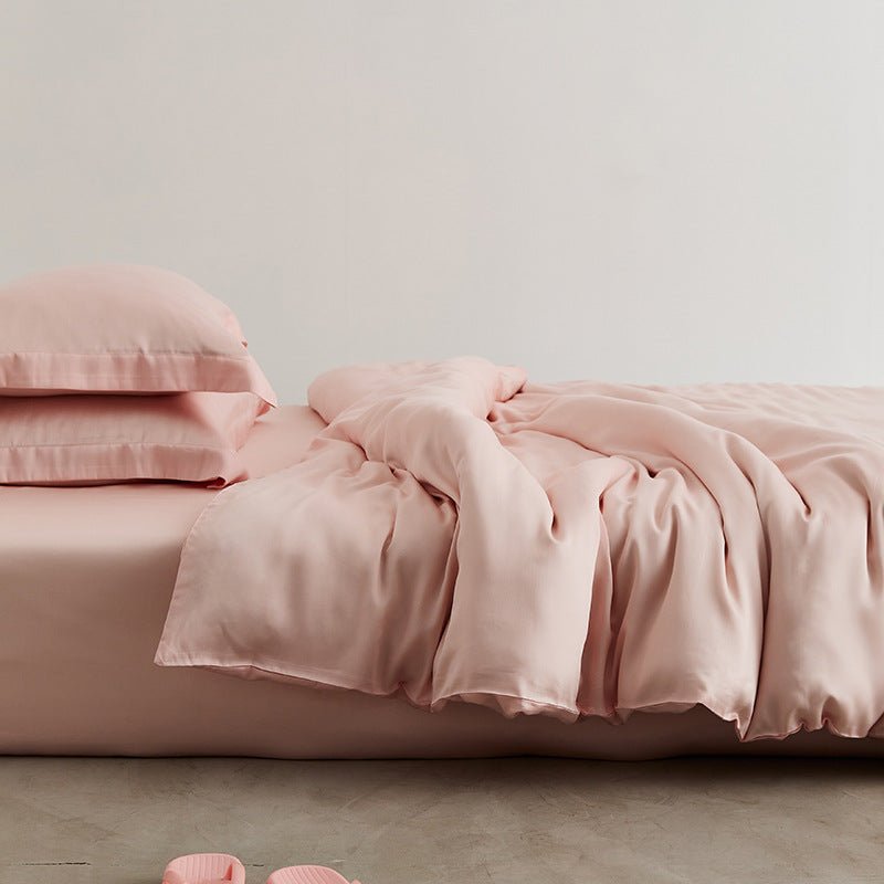 Silky Solid Tencel Bedding Set / Pink