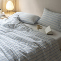 Skye Refreshing Striped Bedding Set / White