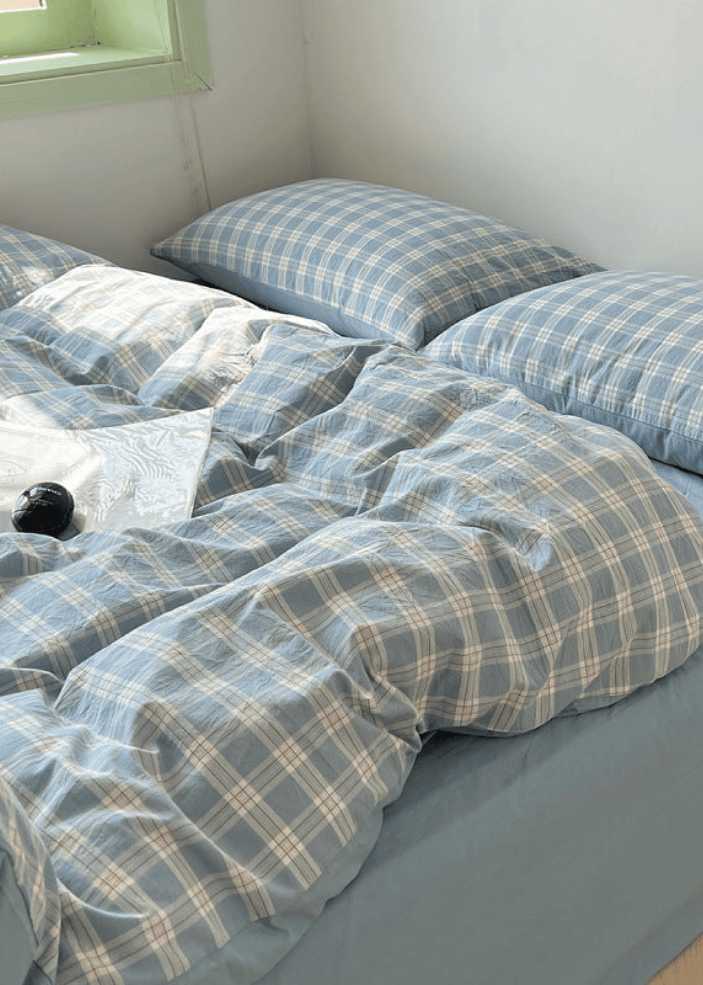 Soft Blend Plaid Bedding Set / Blue