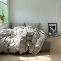 Soft Blend Plaid Bedding Set / Gray