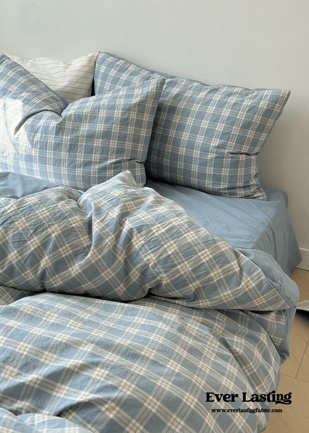 Soft Blend Plaid Bedding Set / Pink