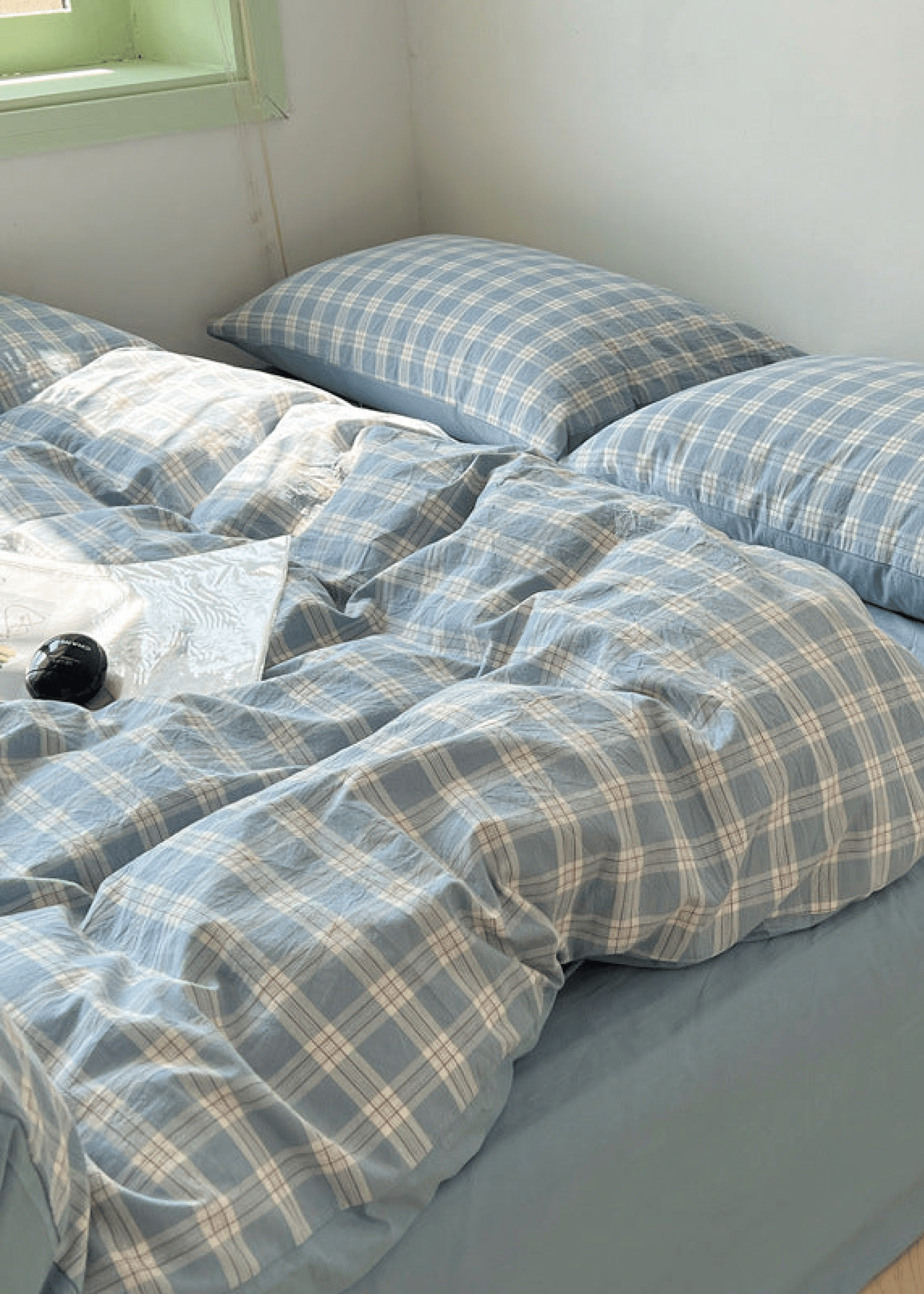 Soft Blend Plaid Bedding Set / Pink