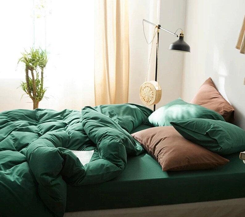 Solid Bedding Set / Forest Green