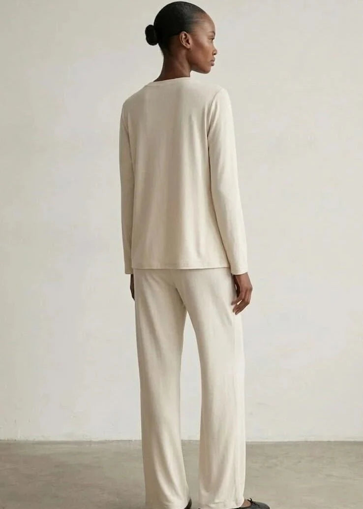 Solid Ruffle V Tank and Long Pants with Cardigan Modal Pajama Set