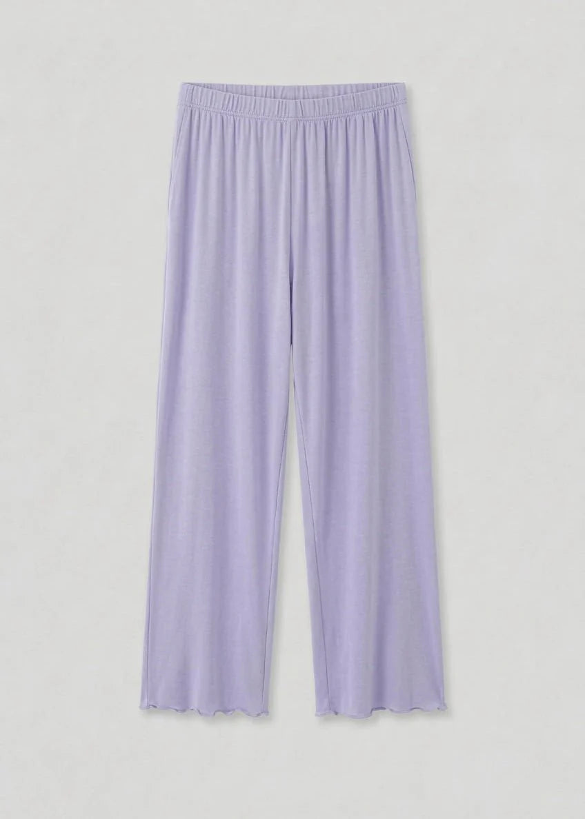 Solid Ruffle V Tank and Long Pants with Cardigan Modal Pajama Set