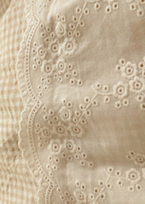 Sophia Gingham Lace Washed Cotton Bedding Set / Ocean Blue