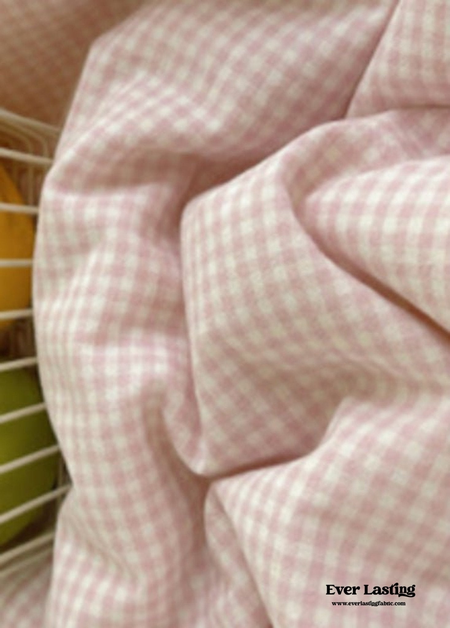 Sophia Gingham Lace Washed Cotton Bedding Set / Pink