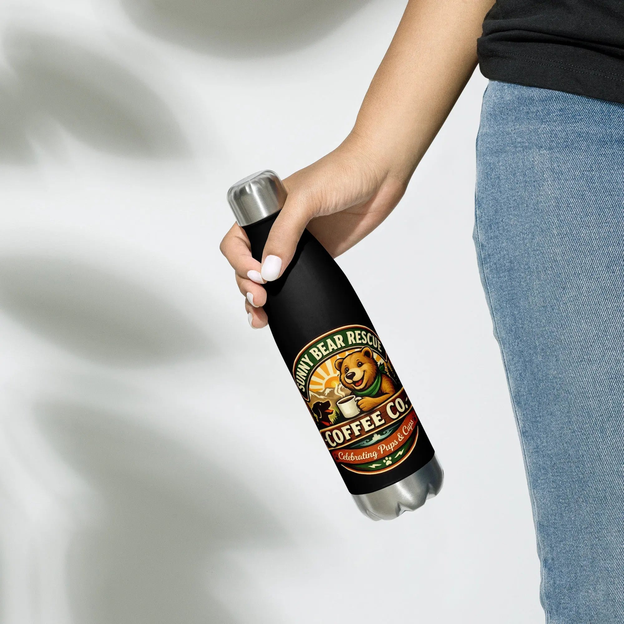 Sunny Bear Rescue Coffee Co. Stainless Steel Water Bottle