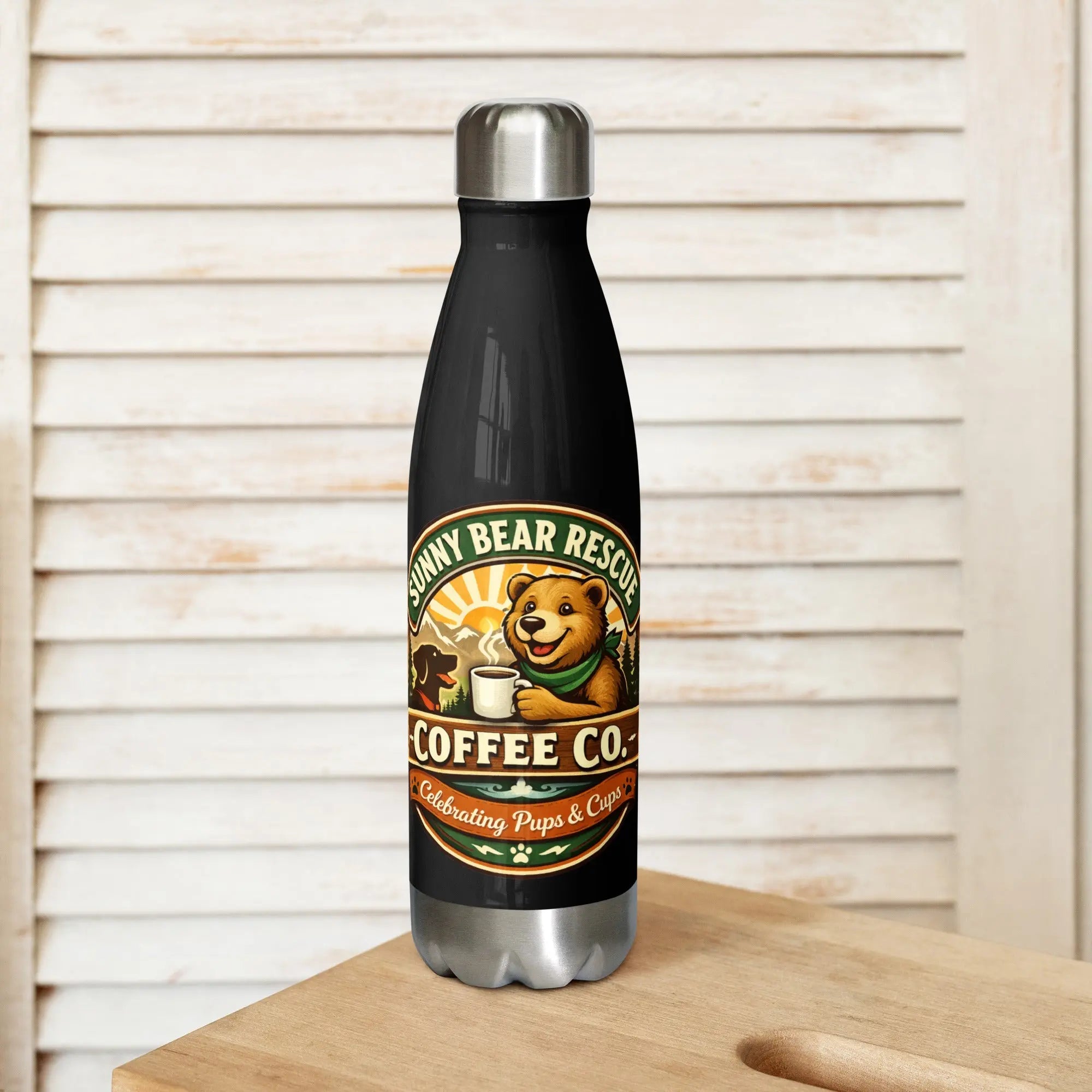Sunny Bear Rescue Coffee Co. Stainless Steel Water Bottle