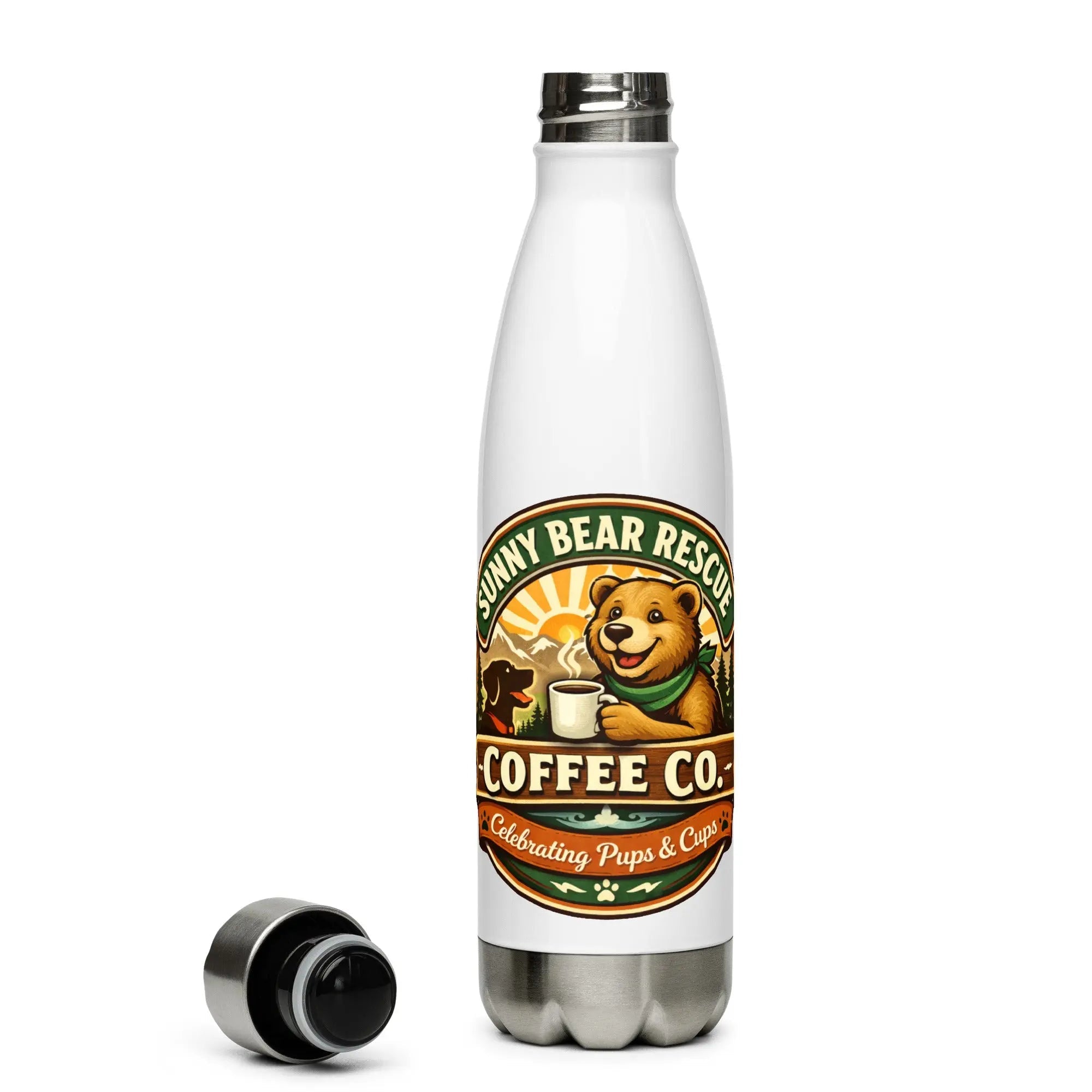 Sunny Bear Rescue Coffee Co. Stainless Steel Water Bottle