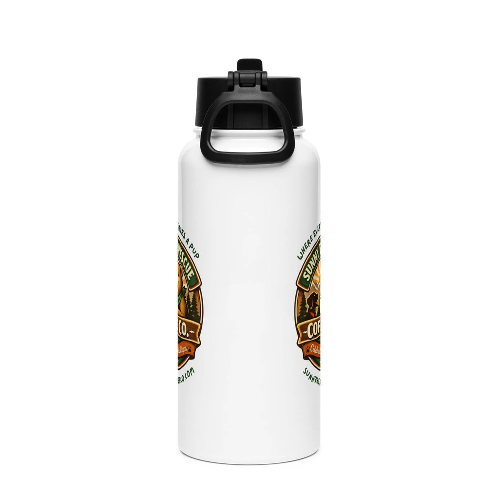 Stainless steel water bottle with a straw lid