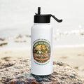 Stainless steel water bottle with a straw lid