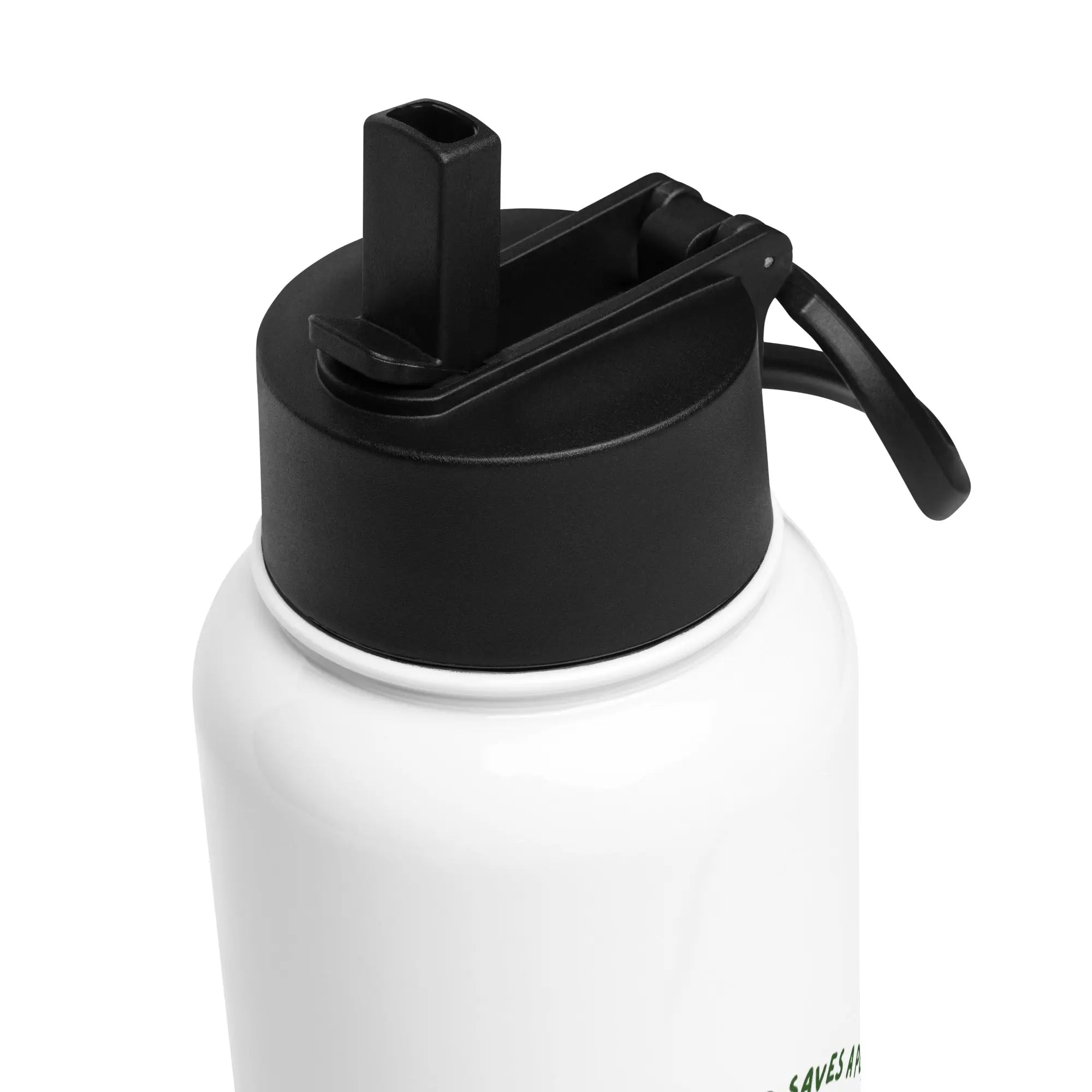 Stainless steel water bottle with a straw lid