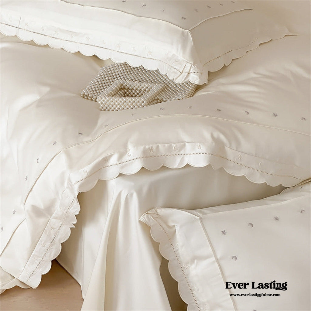 Star Gaze Short Cake Ruffle Bedding Set / Purple