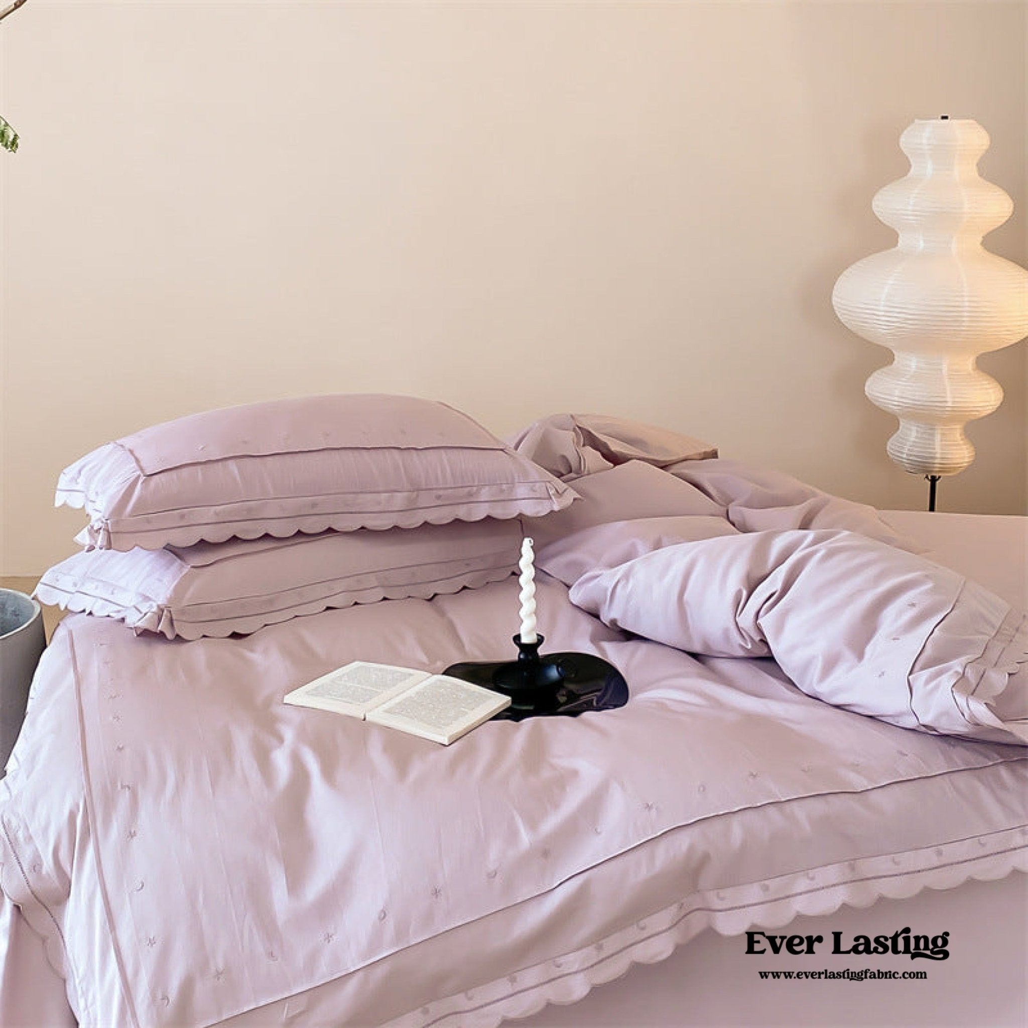 Star Gaze Short Cake Ruffle Bedding Set / Purple